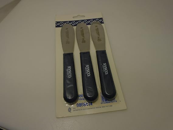 Commercial Brand USA 3.25 inch Scalloped Spreader Breakfast Toast Mayo Knives 3 Pack Sealed