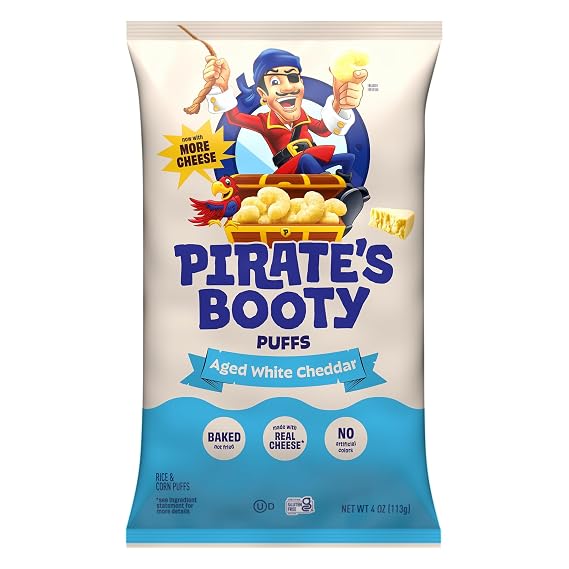 PIRATE'S BOOTY Aged White Cheddar Cheese Puffs Bag, 4 oz