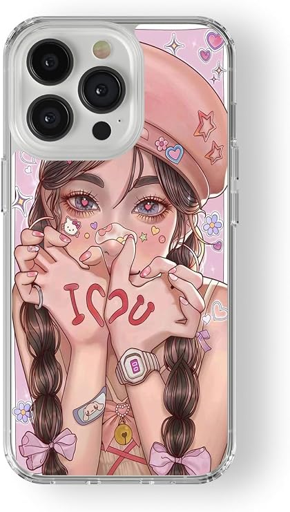Multitronic iPhone 15 Pro Max Uyumlu I Love You Anime Tasarım Baskılı Şeffaf Kılıf