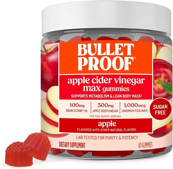 Bulletproof Apple Cider Vinegar Max Sugar-Free Gummies, 60 Count