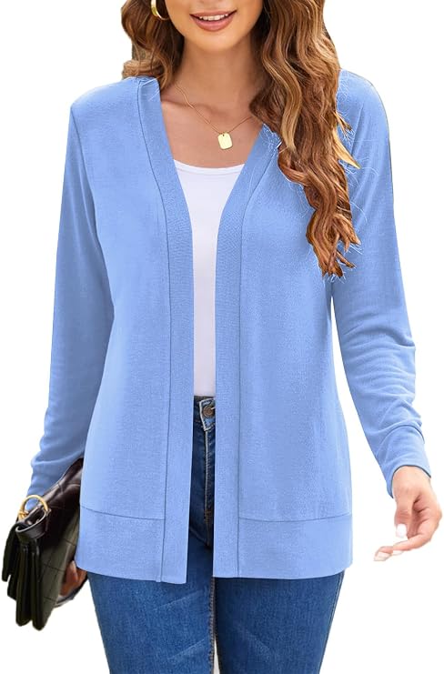 Hount Womens Long Sleeve Open Front Cardigans Lightweight Cardigan Sweaters | Casual Basic Soft Sweaters Fashion Outfits