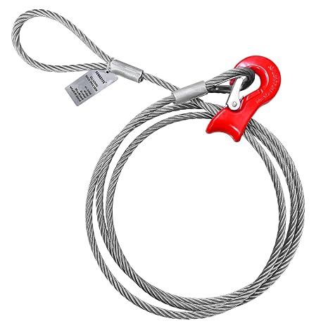 1/2" Single Leg Wire Rope Sling 8FT, 12T Heavy Duty Rigging Cable