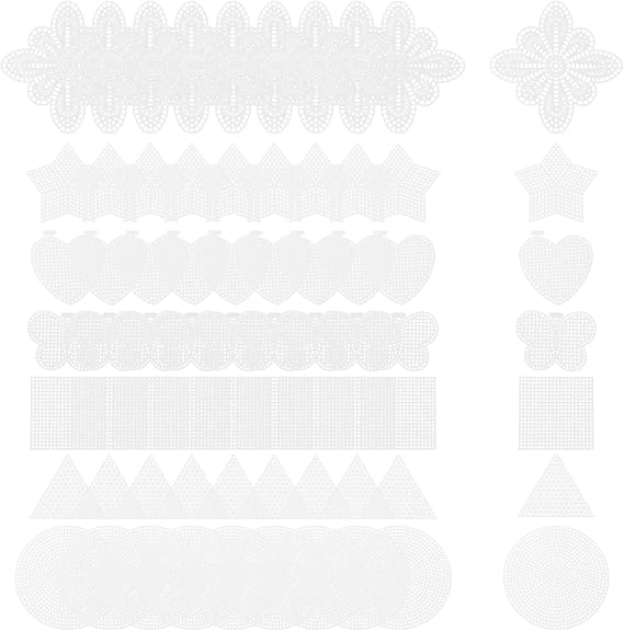 70Sheets Plastic Mesh Sheet DIY Embroidery Material for Cross-Stitch Projects Durable Plastic Canvas with Smooth Edges for Adults Crafting