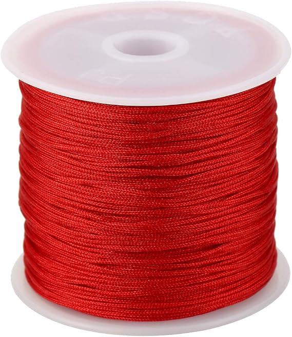 0.8mm Nylon Cord for DIY Craft (Red) | Thread Chinese Knot Macrame Rattail Bracelet Braided String