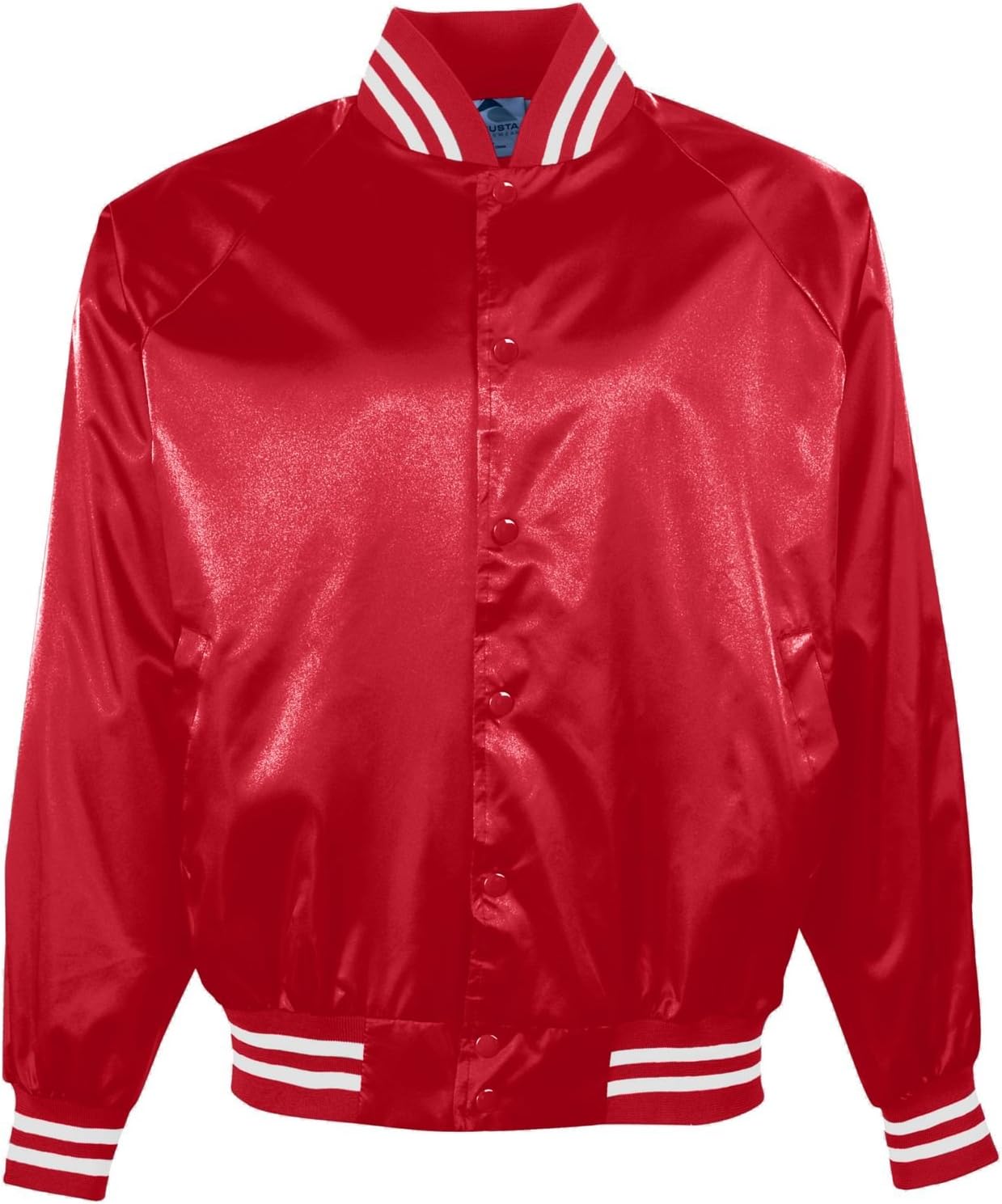 Augusta Sportswear Satin baseball jacketstriped trim - REDWHITE - L