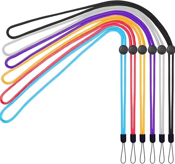 YOUOWO 6Pack 6Colours Adjustable Neck Lanyards,Circular,Multicolor