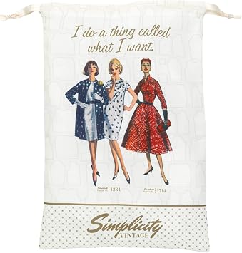 Simplicity Vintage 5607003001 Retro Fashion Travel Shoe Bag with Drawstring Closure, 10 x 15 Inches