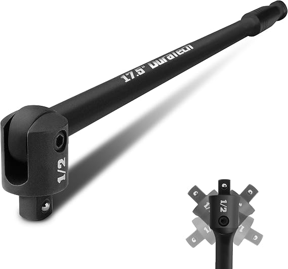 DURATECH 1/2" Drive 17.5-Inch Heavy Duty Breaker Bar with 240 Flex Head