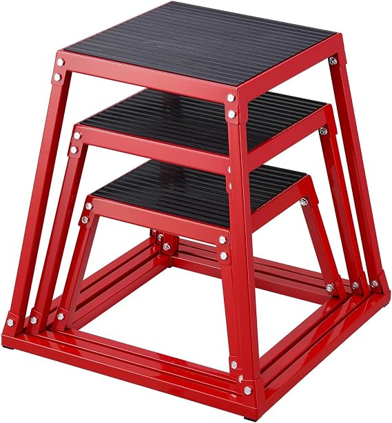 Plyometric Jump Box 3 Pcs Set, 12/18/24 inches Fitness Exercise Platform