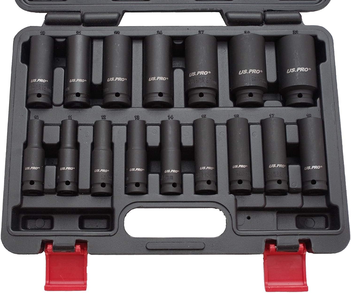 US PRO by Bergen 16pc 12'' Dr 6-Point European Deep Impact Socket Set B1340