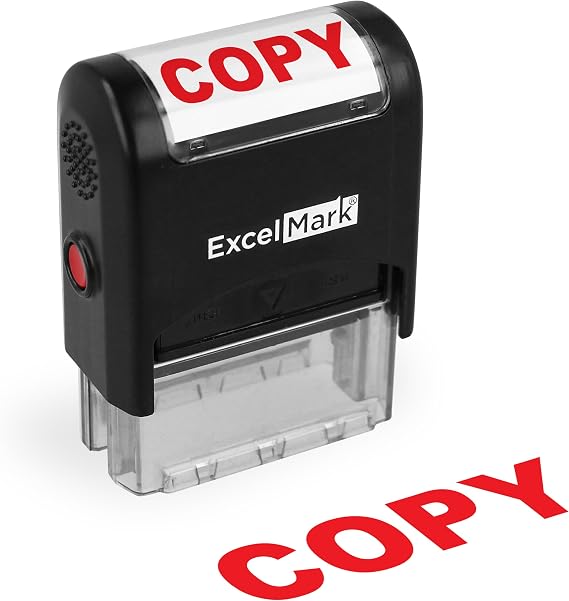 ExcelMark Copy Stamp Self-Inking Rubber Stamp - Red Ink for Office Use, Ideal for Efficient Document Management with Copy Stamps, Perfect for Professional Settings