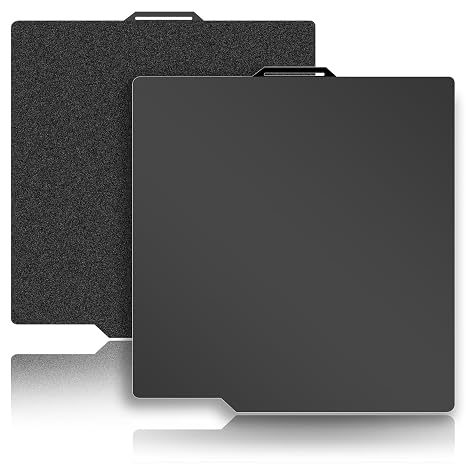 PEI Smooth Build Plate for Bambu Lab X2D/P2S/P1S/P1P/X1C/X1/X1E/A1 3D Printers Platforms 257x257mm Double Sided Smooth+Textured Hot Bed,Spring Steel Sheet,High-Adhesion, Removable, Flexible Heated Bed
