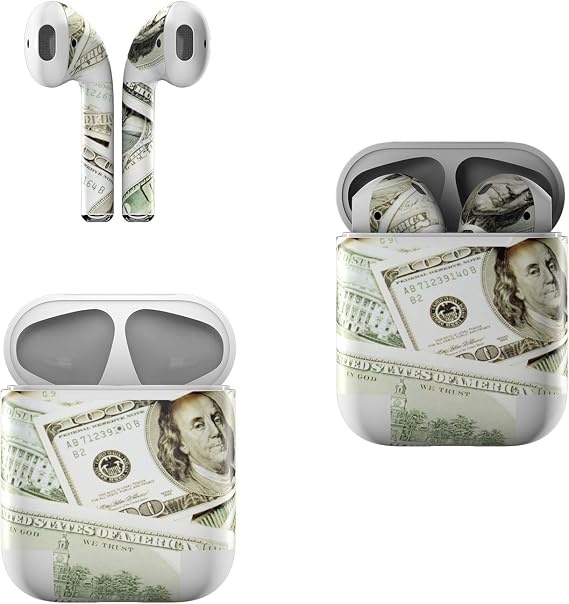 Skin Decals for Apple AirPods - Benjamins - Sticker Wrap Fits 1st and 2nd Generation