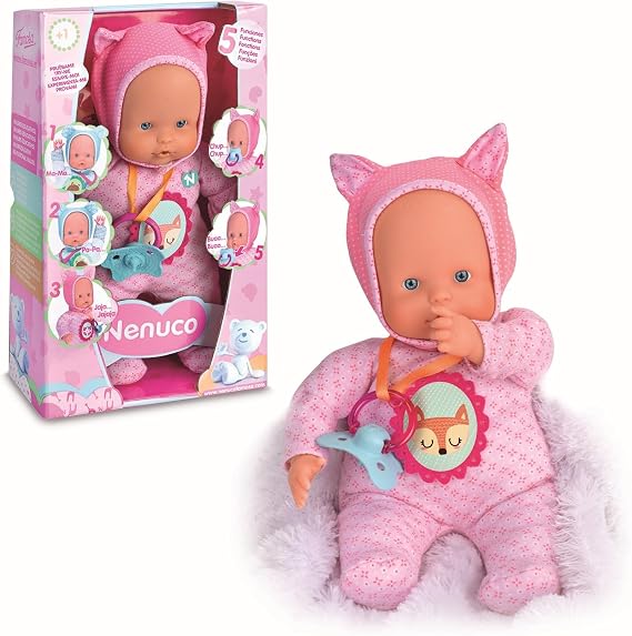 Nenuco 25cm Doll with 5 Interactive Functions and Baby Sounds For Ages 10 months +