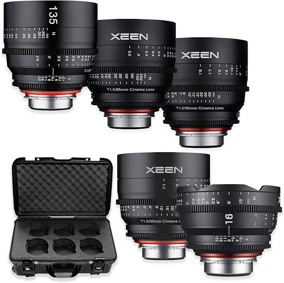 Rokinon's Xeen Cine Lens Bundle Including Xeen 16mm T2.6 Cine Lens, Xeen 35mm, 50mm, 85mm T1.5 & 135mm T2.2 Professional Cine Lenses for Micro 4/3 Mount Cameras by Rokinon