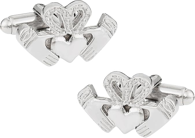 Cuff-Daddy Claddagh Cufflinks in Silver with Presentation Box