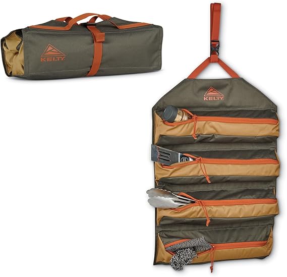 Kelty Chef Roll Kitchen Basics Organization Kit for Cooking Tools, Knives, Deep Zippered Pockets, Rollup Storage