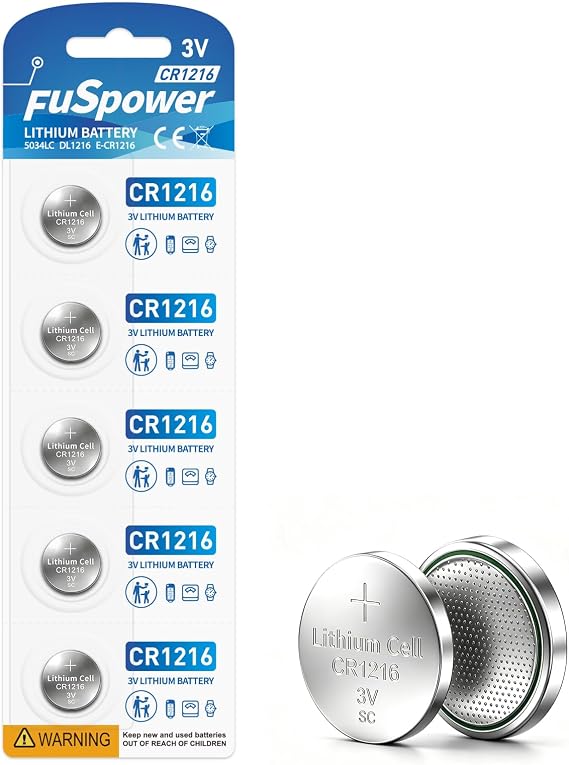 CR1216 Watch Battery CR 1216 Battery 3V Lithium Button Cell Battery (5 Count (Pack of 1))