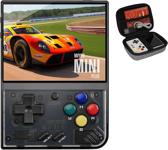 Miyoo Mini Plus 128G レトロゲーム機 3.5インチ HDスクリーン ポータブルハンドヘルドゲームシステム 長いバッテリー寿命 マルチエミュレーター対応 クラシックレトロゲーム用 ブラック128G