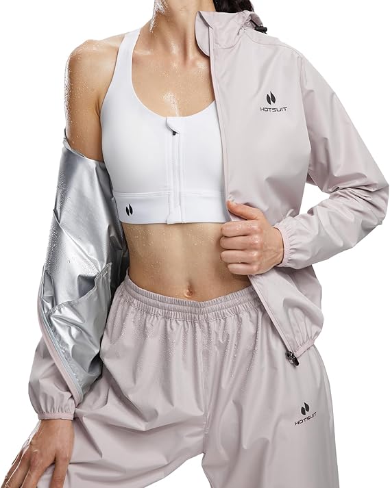 HOTSUIT Sauna Suit Women Machine Washable Sweat Sauna Jacket Pants Anti Rip Sweat Suits for Gym Workout