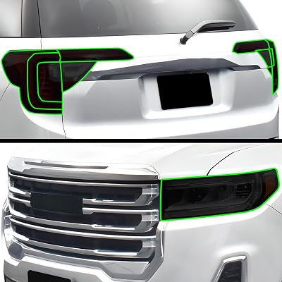 BOGAR TECH DESIGNS Full Headlight Taillight Tint Kit Compatible with GMC Acadia 2020-2023, Dark Smoke