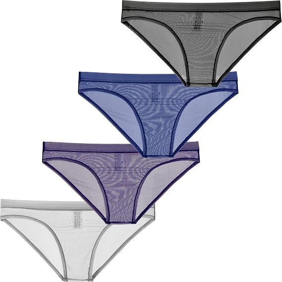 Faringoto Men Underwear Jockstrap Transparent Stretchy Mini Bikini Thong Pouch