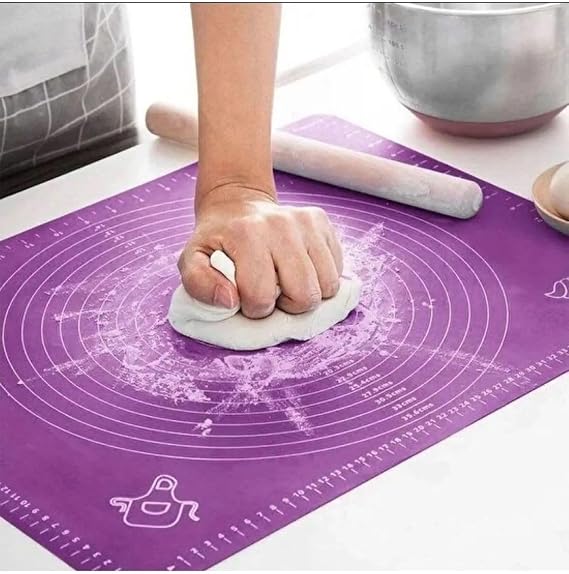 Busstier Silikon Ölçekli Hamur Açma Matı: Baklava, Börek, Ekmek, Mantı ve Erişte İçin Yoğurma Matı (45 X 65)