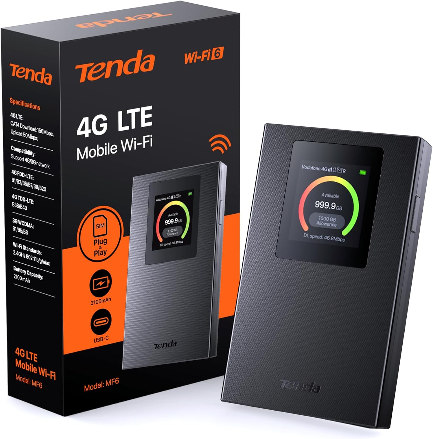 Tenda MF6 4G LTE MOBİLE WİFİ 6 ROUTER  Sim Kart Takılabilir