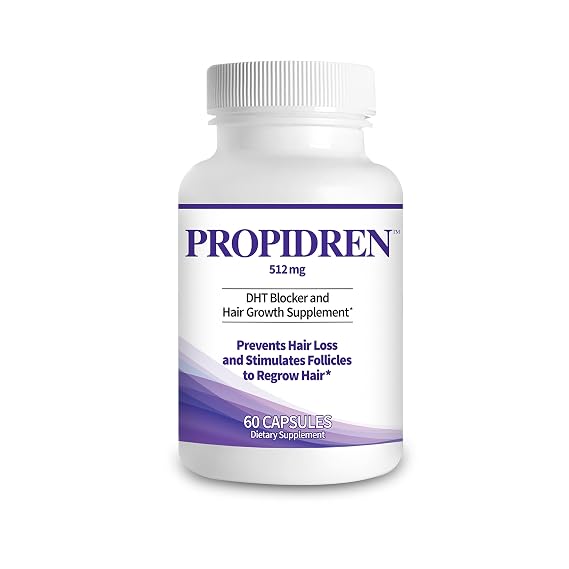 Propidren DHT Blocker & Hair Growth Pills To Stop Hair Loss and Regrow Hair | Hair Vitamins for Men & Women, Regrowth, DHT Blocking, Thinning Hair, Excessive Shedding, Scalp Support, 30 Day Supply
