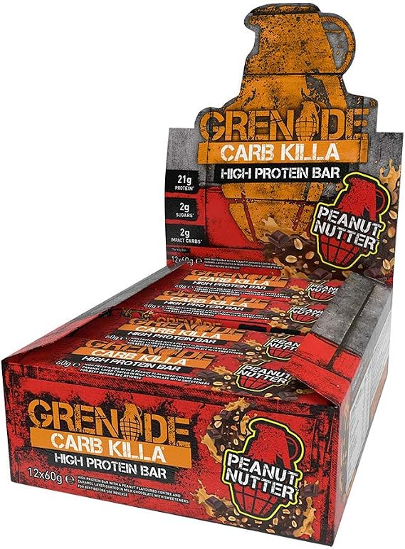Grenade Carb Killa Peanut Nutter High Protein and Low Carb Bar, 12 x 60 g