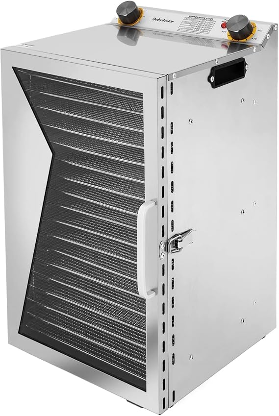 Commercial Food Dehydrator Machine, 18 Tray Food Dehydrated Dryer, 600W 86-194F, 1-12H Timer for Jerky, Meat, Fruit, Herbs (Stainless Steel)