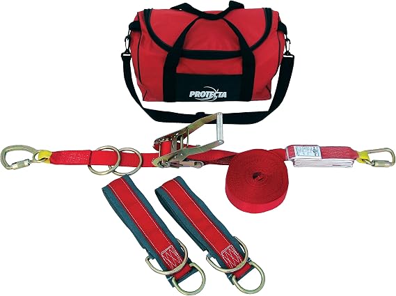 3M Protecta PRO-Line 1200101 3M Protecta 60' Horizontal Lifeline System with Two 6' Tie Off Adaptors and Carrying Bag, Color Red
