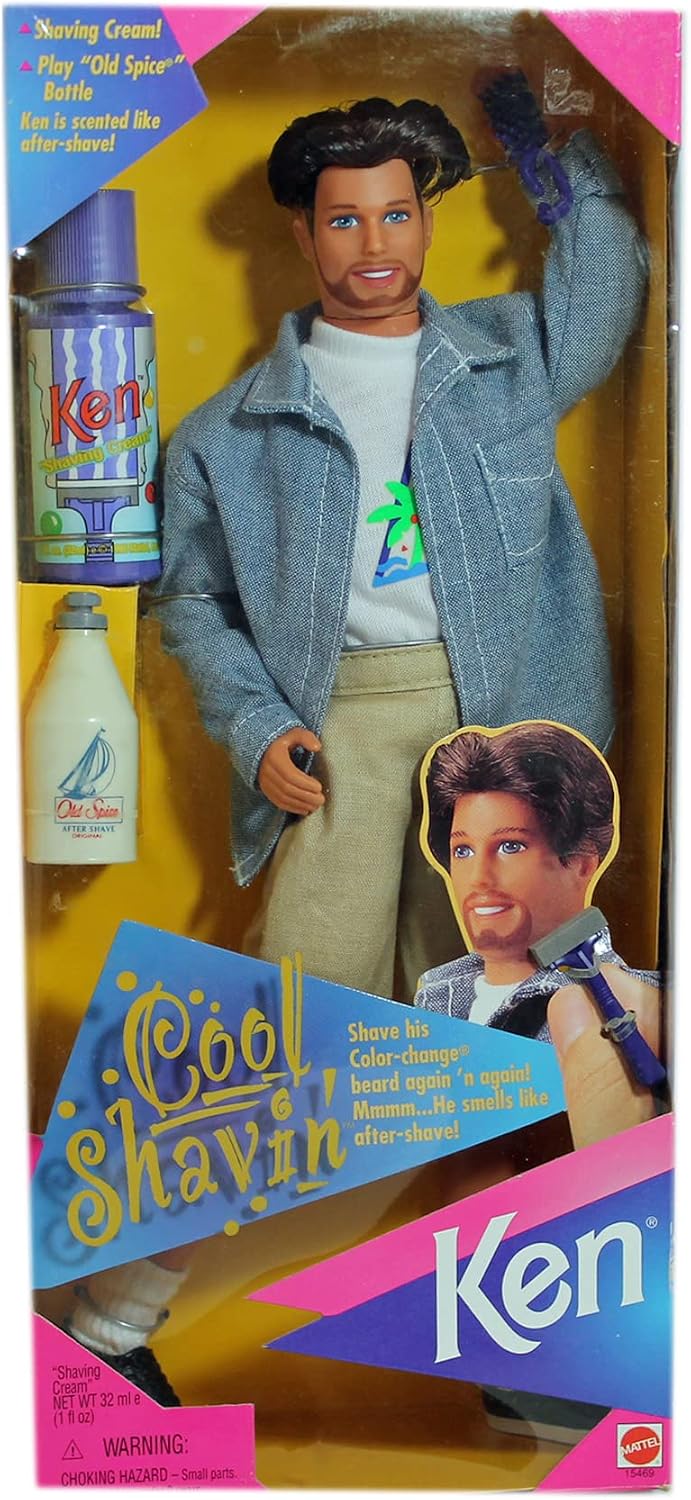 Barbie COOL SHAVIN KEN Doll w Colour Change BEARD 1996