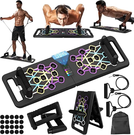 Push Up Board with Automatic Count, Portable Press Up Board, Exercise Equipment for Home Use, System Fitness Floor Chest Muscle Exercise Professional Equipment for Men Women Training Gifts