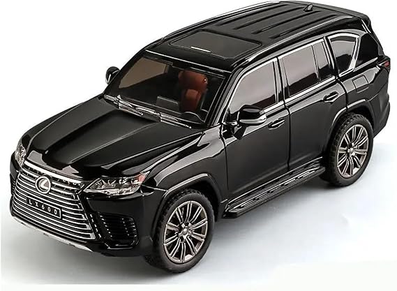 1 24 for Lexus LX600 SUV Alloy Car Model Diecast Metal Off-Road Vehicles Sound and Light Car Model Collections Simulation Vehicle Playset(Black)