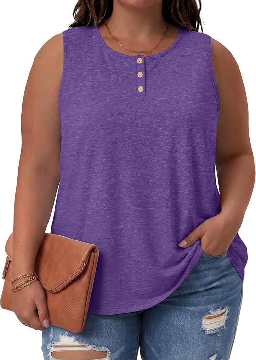 Plus Size Tank Tops for Women Summer Sleeveless Tanks Top Cotton Shirts