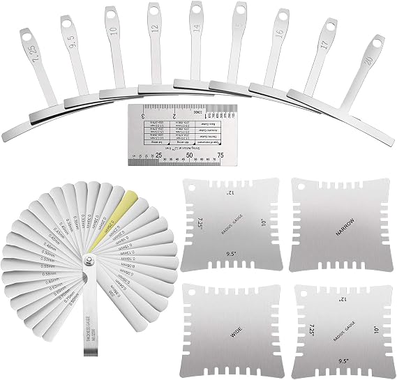 Mudder 15pcs Guitar Setup Kit Radius Gauge String Action Ruler Feeler Gauge