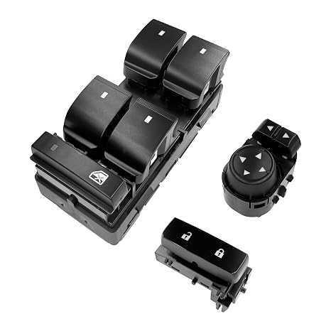 Power Window Switch Driver Side & Front Driver Side Door Lock & Mirror Switch | Replacement for 2007-2014 Chevy Silverado GMC Sierra 15002500HD3500HD | Replaces# 25789692, 22883768, 15804093