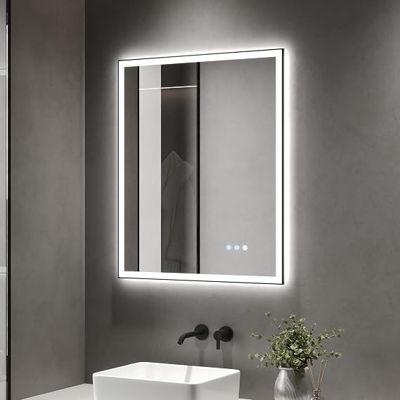DeerValley 30" x 36" LED Bathroom Mirror with Lights, Front and Backlit