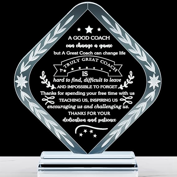 YWHL Coach Gifts for Men Women, Football Softball Coach Gift for Men, Great Coach Gifts for Soccer Basketball Coaches, Home Office Decor Plaque Thank You Coach Retirement Appreciation Presents