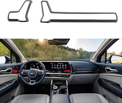 Kadore Interior for 2023 2024 2025 Kia Sportage Hybrid Peach Wood Style Center Console Air Vents Outlet Cover Trim Strip Frame LHD 2pc