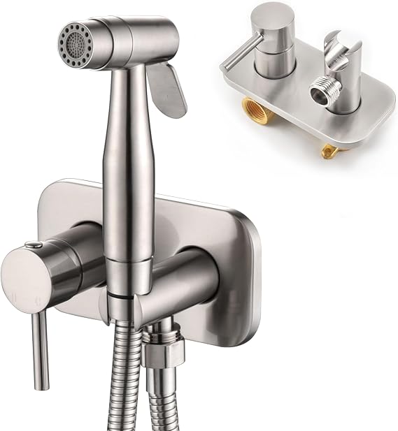 Handheld Bidet Sprayer for Toilet Warm Water, Brushed Nickel
