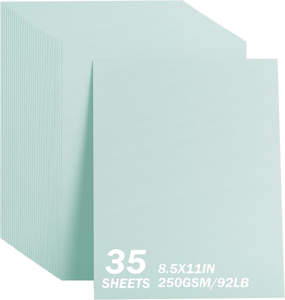 35 Sheets Aqua Blue Cardstock 8.5 x 11 Inch Boho Paper