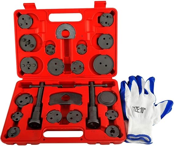 Disc Brake Caliper Compressor Wind Back Tool Set, 24pcs Professional Disc Brake Caliper Tool Kit