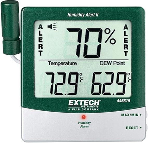 Extech 445815-NIST Hygro-Thermometer and Humidity Alert with Dew Point and NIST