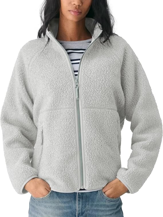 Hixiaohe Womens Fuzzy Fleece Jacket Fall Winter Warm Long Sleeve Sherpa Coats Casual Full Zip Up Outerwear with Pockets