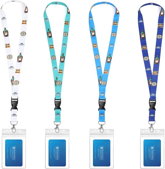 Cruise Lanyards, 4 Pack Waterproof Cruise Lanyard with ID Badge Reel Holder, Detachable Buckle for Cruises Ships Key Cards, Cruise Ship Essentials