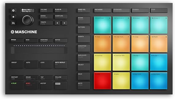 Native Instruments Maschine Mikro Mk3 – USB MIDI Controller Drum Pad with 16 Pads and Massive, Monark and Reaktor Prism Softwares. Includes 1.6 GB Keyboard Factory Selection Samples