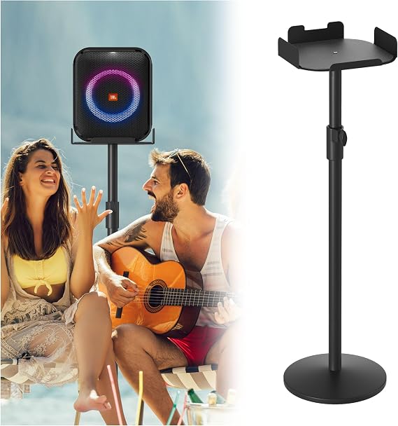 Speaker Stand for JBL PartyBox Encore Essential - Adjustable up to 36", Anti-Vibration Base with Safety Fence, Secure & Portable, Fits JBL Encore Essential (Black)