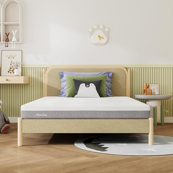 Novilla 8-Inch Gel Memory Foam Queen Size Mattress for Pressure Relief, Enhanced Support & Plush Comfort, Queen Bed in a Box, Bliss